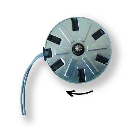 MOTORINO CDC ROTAZIONE ORARIA 24V.
